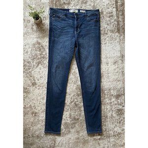 Hollister Dark Wash Super Skinny Jeans Blue Denim High Rise Stretch 13L W31 L32